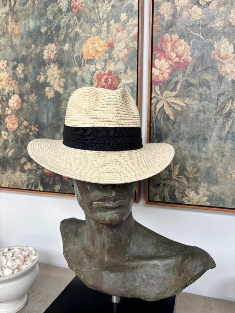 Scala Classic Straw Fedora Hat | Medium | Cream w Black Band | Timeless Style